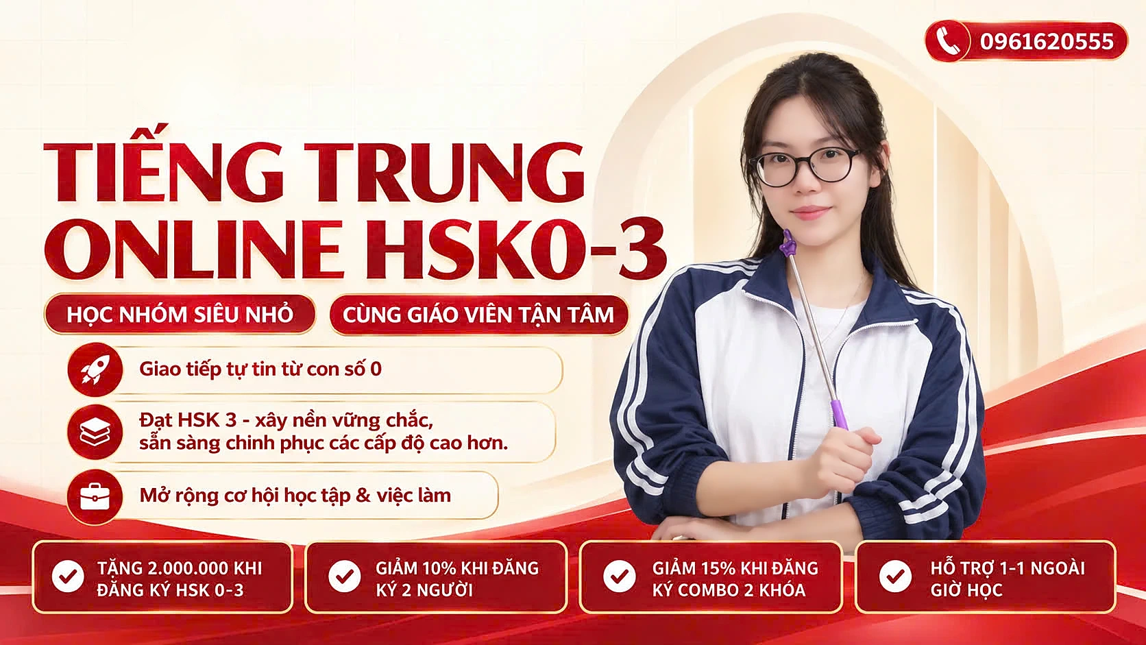 Tiếng Trung online HSK 0-3 — học nhóm siêu nhỏ cùng giáo viên tận tâm